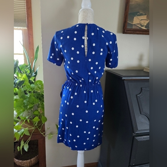 Paris Atelier & Other Stories sz. 0 women's blue White polka dot dress - Picture 4 of 9